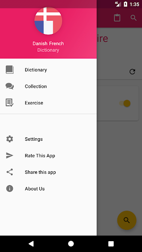Android application Danish French Dictionary screenshort