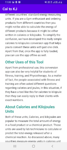 Cal to KJ Screen 3