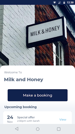 Android application Milk and Honey screenshort
