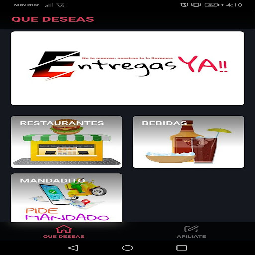 Android application EntregasYa screenshort