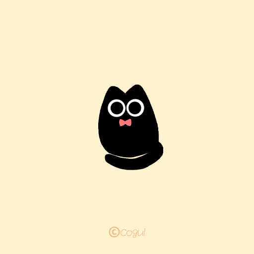 카카오톡 테마 - 말랑말랑 검은 고양이_소프트옐로우 logo