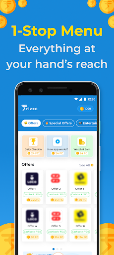 Android application Money earning app Frizza screenshort