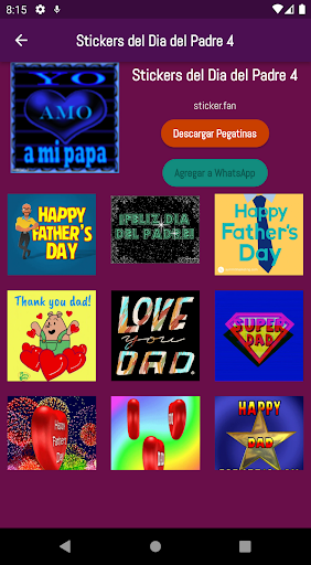 Fathers Day Stickers. Screen 2