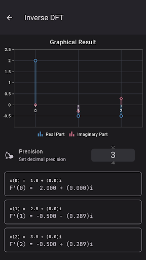 DFT Calculator and Visualizer Screen 3