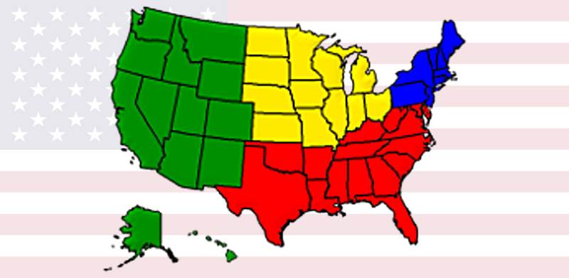 50 Amerikanska delstater: huvudstäder och karta