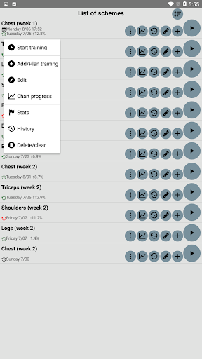 Gym Log Screen 3