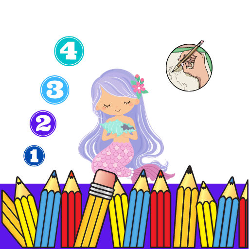 Mermaid Color by Number logo