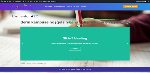 Android application derin kampus screenshort