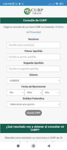 Consultar CURP México Screenshot 3 - AppWisp.com