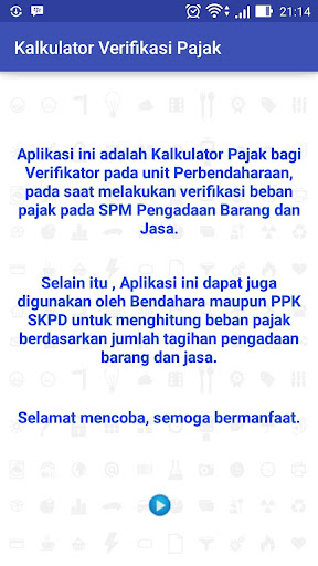 Android application Kalkulator Verifikasi Pajak screenshort