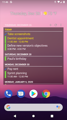Android application Kalendar Widget screenshort