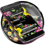 Cover Image of Baixar Mensagens SMS Vidro Black Flower Tema 100 APK