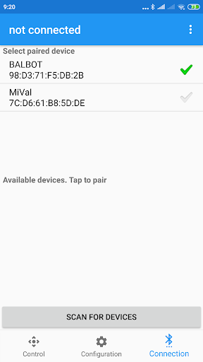 Bluetooth MultiWii self-balanc Screen 3