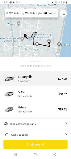 WRYD - Request a ride Screen 3
