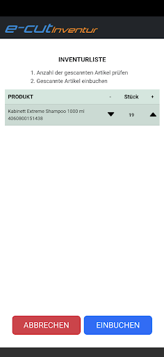e-cut Inventur Screen 3