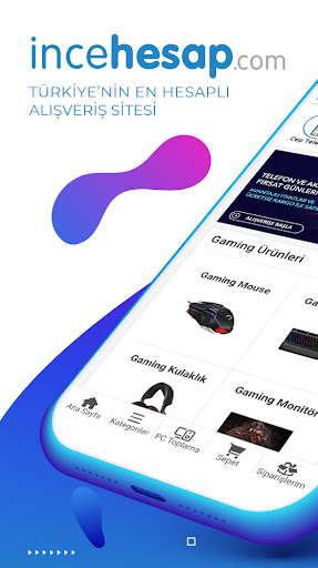 Android application incehesap | Online Alışveriş screenshort