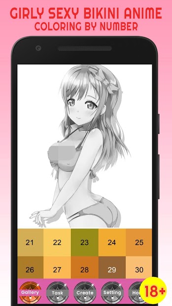Captura de Pantalla 5 Sexy Girl Bikini Anime Color By Number - Pixel Art android