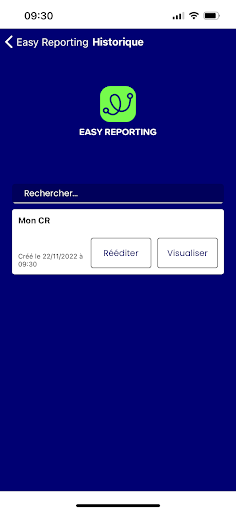 Android application EasyR Reporting screenshort