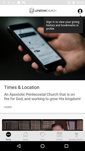 Android application Lone Star Church screenshort