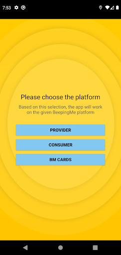 Android application BeepingMe screenshort