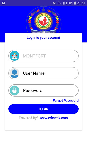 Android application Montfort school screenshort