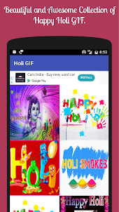 Happy Holi GIF,Card & Messages