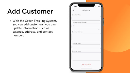 Android application Order Tracking System screenshort