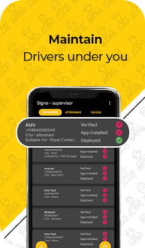 Android application Signo - Supervisor screenshort