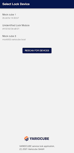 Android application Variocube Service Lock screenshort