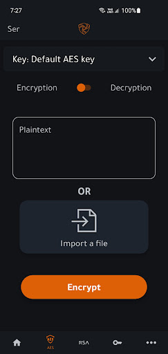 Ser - Cryptography tool Screen 2