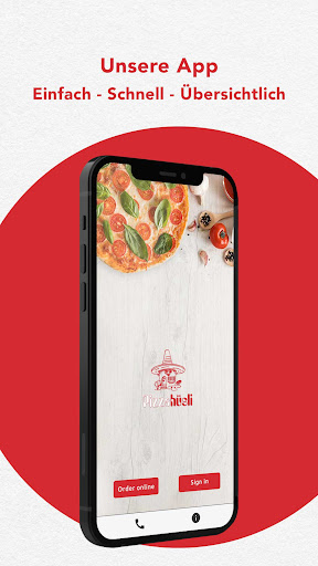 Android application Pizzahüsli screenshort