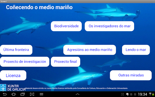 Android application Océano,última fronteira screenshort