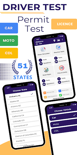 Android application DMV Permit Practice Test Guide screenshort