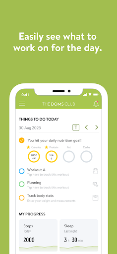 DOMS Club App Screen 2