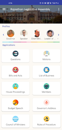 Android application Rajasthan Legislative Assembly screenshort