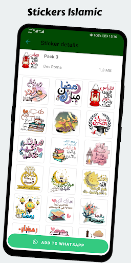 Android application Islamic Stickers - WASticker screenshort