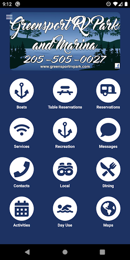 Android application Greensport RV Park and Marina screenshort
