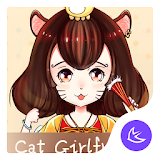 Cute Cartoon Cat Girlfriend theme & wallpaper icon