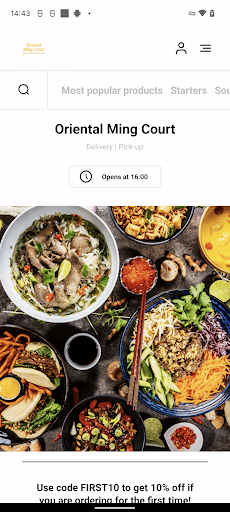 Android application Oriental Ming Court screenshort