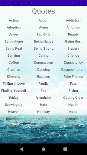 Android application Quotes screenshort