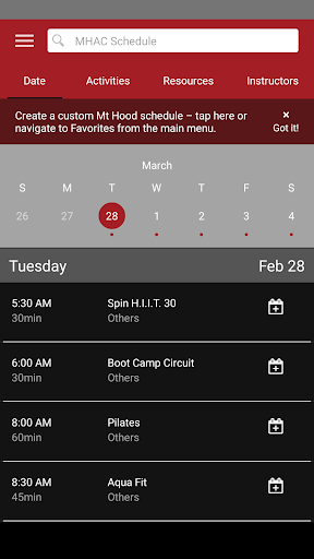 Mt Hood Athletic Club Screen 3