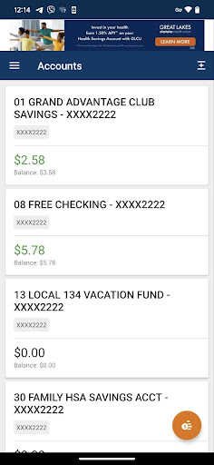GLCU Mobile Banking Screen 3