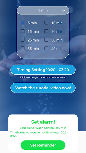 Android application Hand Washing Reminder screenshort