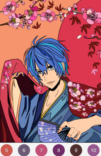 Cute Anime Game Coloring Screen 2