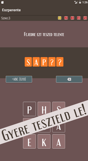 Android application Eszperente szókirakó screenshort
