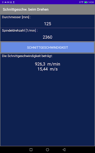 Schnittgeschwind. beim Drehen Screen 3