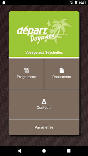 Android application Départ Voyages screenshort