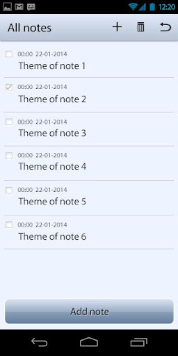 Notebook With Categories Screen 2