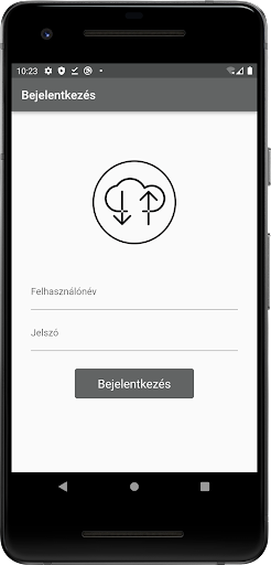 Android application Felhő Admin screenshort