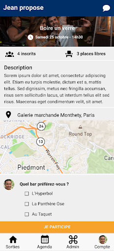 APP - Sorties Screen 2